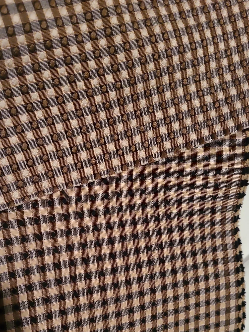 Fabric - Black and Tan, Mini Check Pattern, 3 Yards Sewing Crafts
